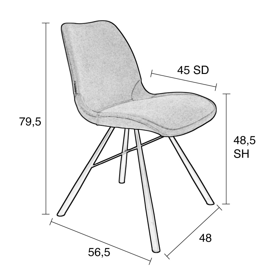 Стул Brent синий Zuiver 1100301 - Вид №11