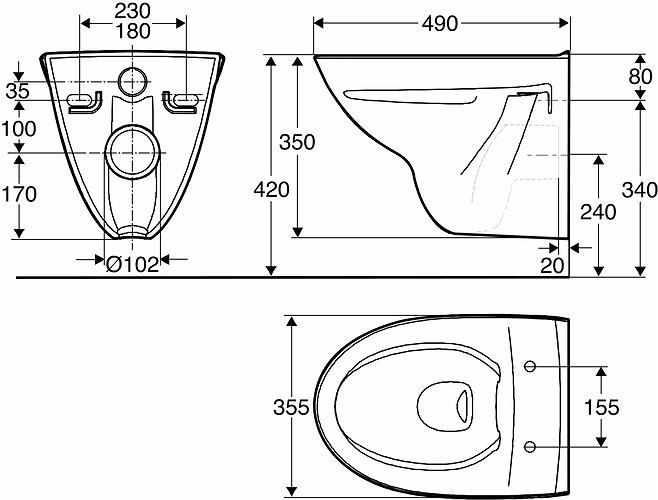 627508809 Подвесной унитаз настенный Белый IFO  Швеция  - Вид №4