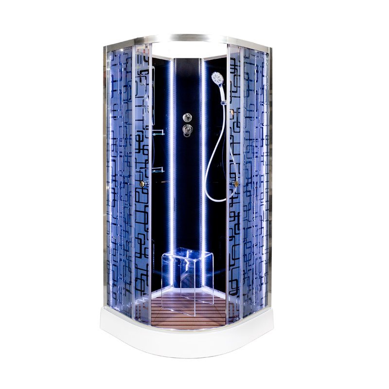 ЕМ1510 LED с гм. Душевая кабина DETO Серия EM BМ1590 N LED BLACK - Вид №2