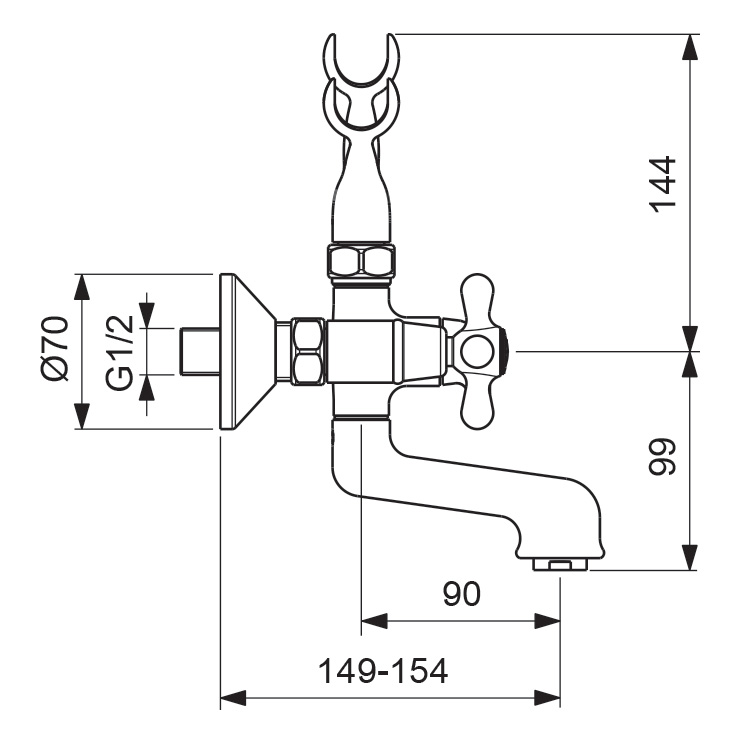 BA354AA Смеситель для ванны/душа VIDIMA RETRO - Вид №1