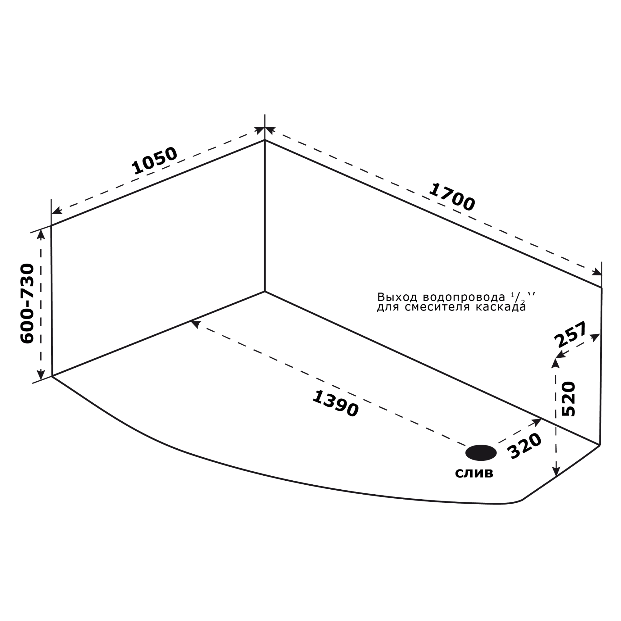 83414982 Ванна «» акриловая 170х105 см Рондо Santreyd - Вид №3