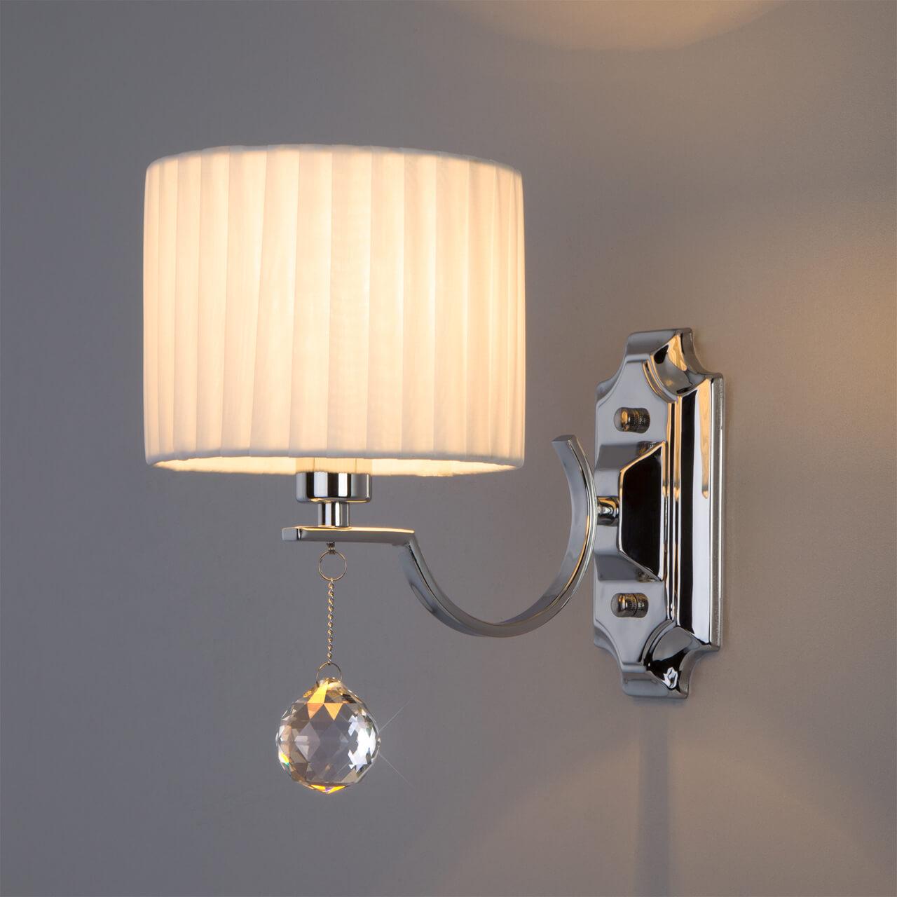 Бра настенное белое Eurosvet 60095/1 Chrome EUROSVET NAPOLI 00-3930050 Белый - Вид №1