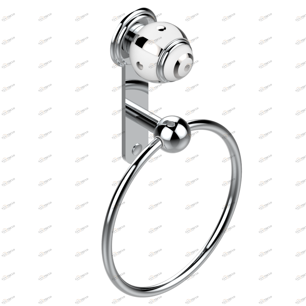 A7B-504N Полотенцедержатель-кольцо-Ø 180 мм одинарное Thg-paris Ithaque с платиновым декором Хром A7B-504N CAT.A