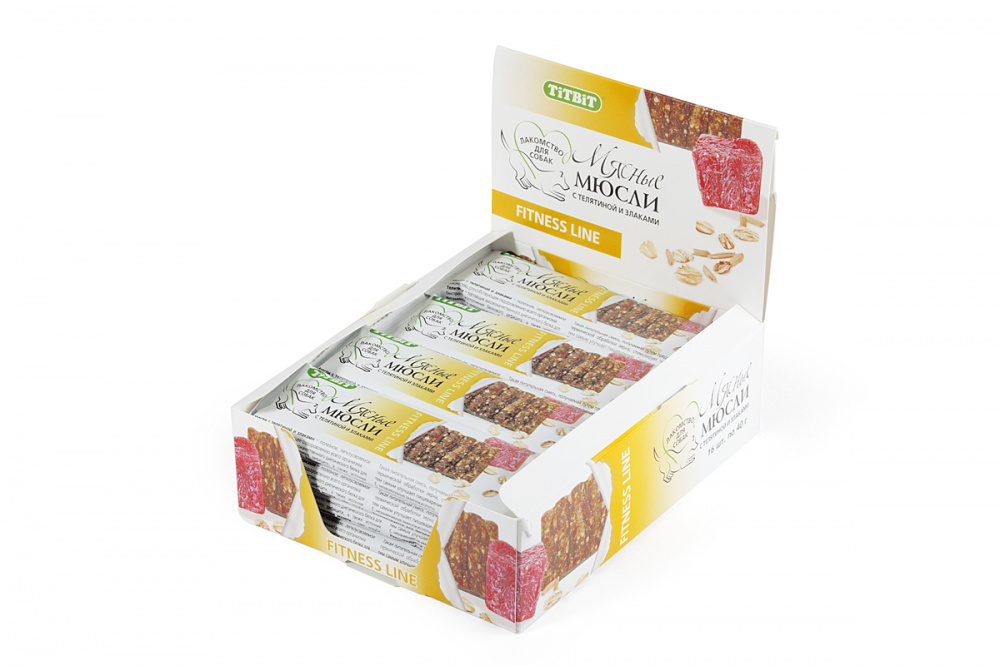 ПР0029503 Лакомство для собак Мюсли Fitness с телятиной и злаками TITBIT 