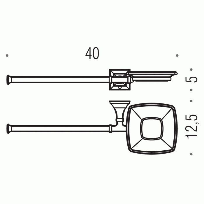 B3274 SX CR Мыльница с полотенцедержателем (хром) COLOMBO PORTOFINO Colombo Design - Вид №2