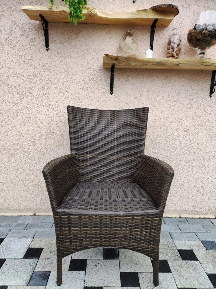 91024333 Кресло садовое Calamusdon Кипр 67x65x90 см искусственный ротанг орех STLM-0954939