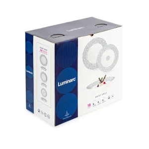 91778506 Набор столовый сервиз Luminarc Essence Daisy Crux 18 предметов 6 персон цвет серебристый/белый STLM-1364474