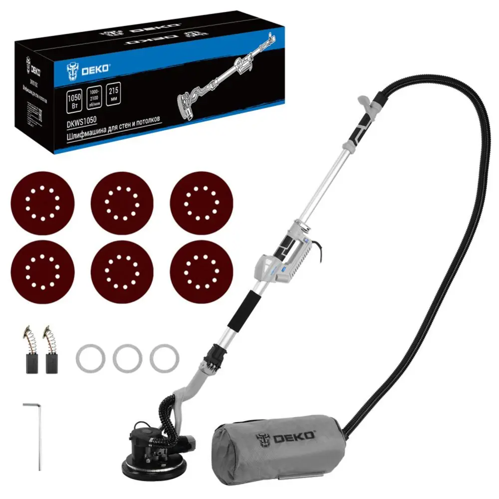 Машина шлифовальная для стен и потолков сетевая Deko DKWS1050, 1050 Вт, 225 мм STLM-2128297 - Вид №2