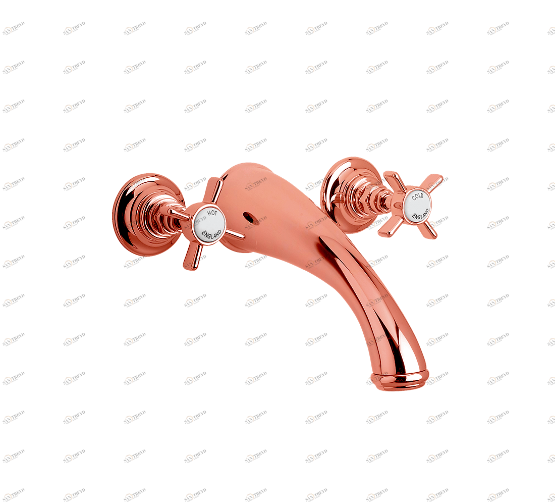 Gentry Home Смеситель для раковины Style на три отверстия с всплывающей пастой Ascot Медь GH102257 