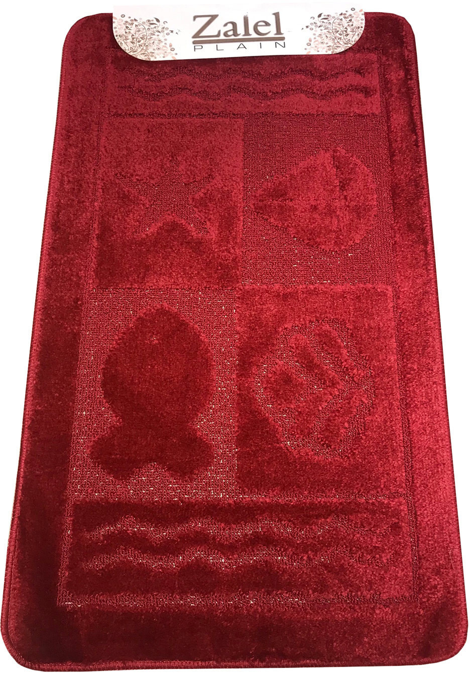 90434624 Коврик для ванной комнаты 60100_bordo 100х60см цвет красный STLM-0224621 ZALEL