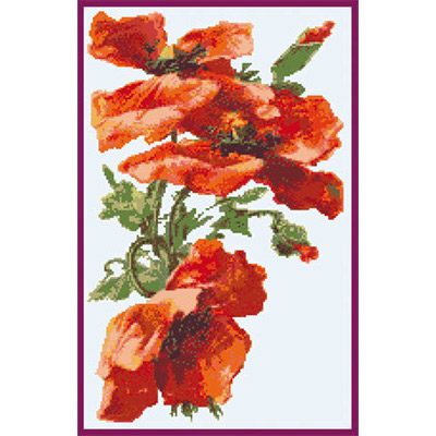 140х222кл Схема для вышивания цв. А3 ДК-267 "Маки" Santreyd 