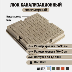 90893311 Люк колодца 400х400мм серый STLM-0418311 НОВАЯ ЭРА