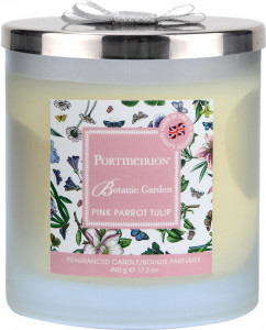 10615108 Portmeirion Свеча в банке с крышкой с 2 фитил. Portmeirion "Ботанический сад.Тюльпан" 10см Воск