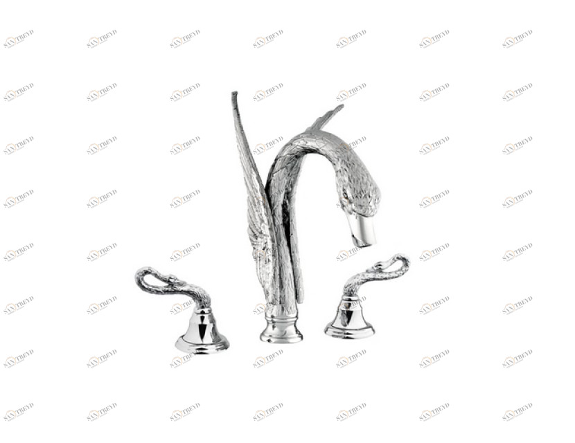 039051.000.50 Набор для раковины с тремя отверстиями Яркий хром Mestre Swan