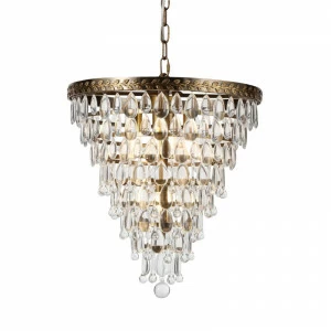 Люстра стеклянная 49,5х46 см бронзовая Clarissa KG0758P-5 DELIGHT COLLECTION ДИЗАЙНЕРСКИЕ 00-3883067 Бронза;прозрачный