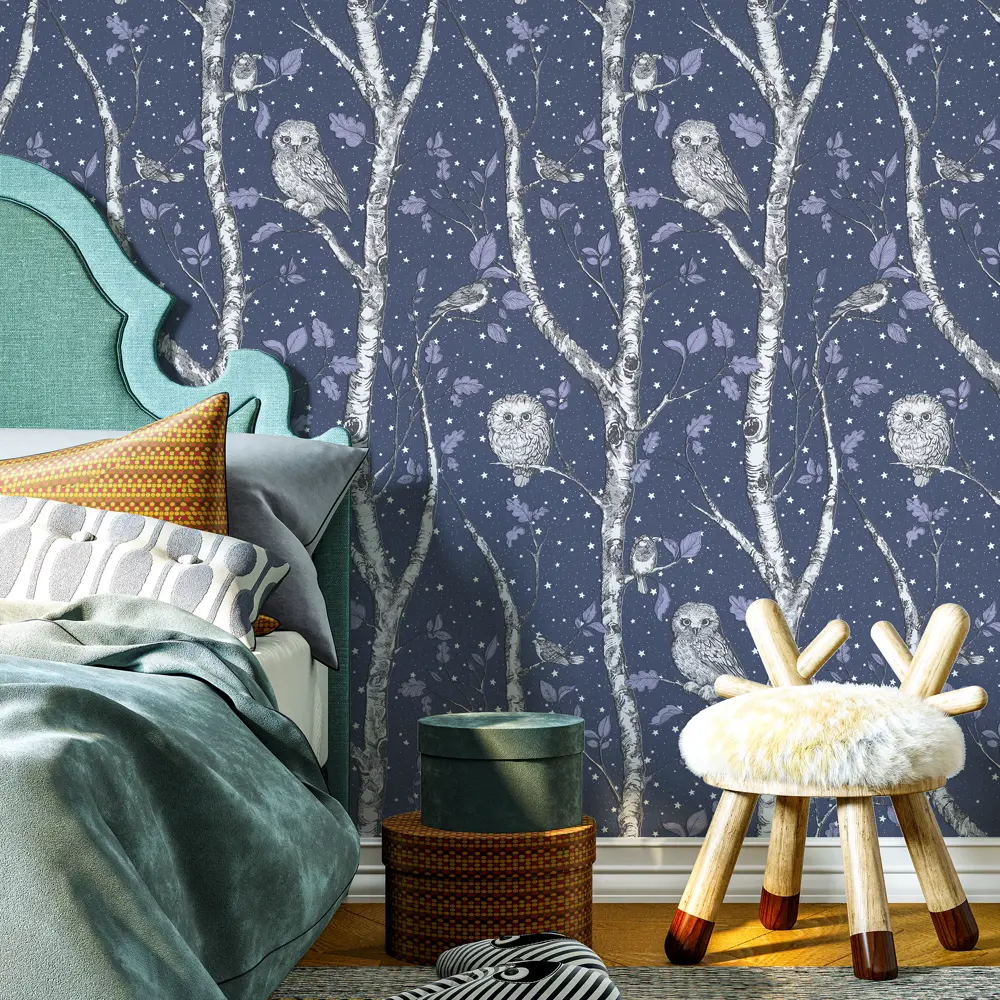 Обои флизелиновые Home Color Wonderful синие 1.06 м HC71534-56 светящиеся в темноте 82770567 STLM-2098858 - Вид №5