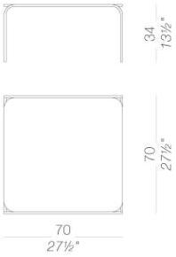 Lapalma Штабелируемый квадратный стол из HPL Toé T57 - Вид №2