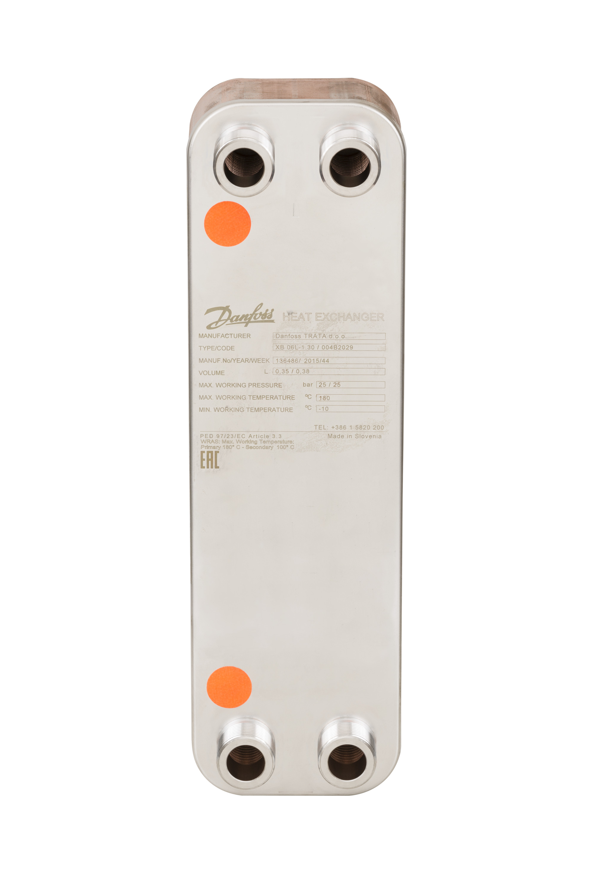 Danfoss Паяный пластинчатый теплообменник серии XB06 XB 06H-1 70 паяный пласт. теплообменник 004B2048  - Вид №5