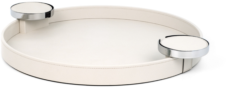 Круглый поднос Dioniso - Ø 45 / плетеная кожа_camel