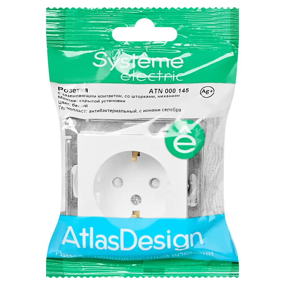 AtlasDesign Бел Розетка с/з с шторками SE ATN000145 82650400 STLM-2047546 SYSTEME ELECTRIC - Вид №7