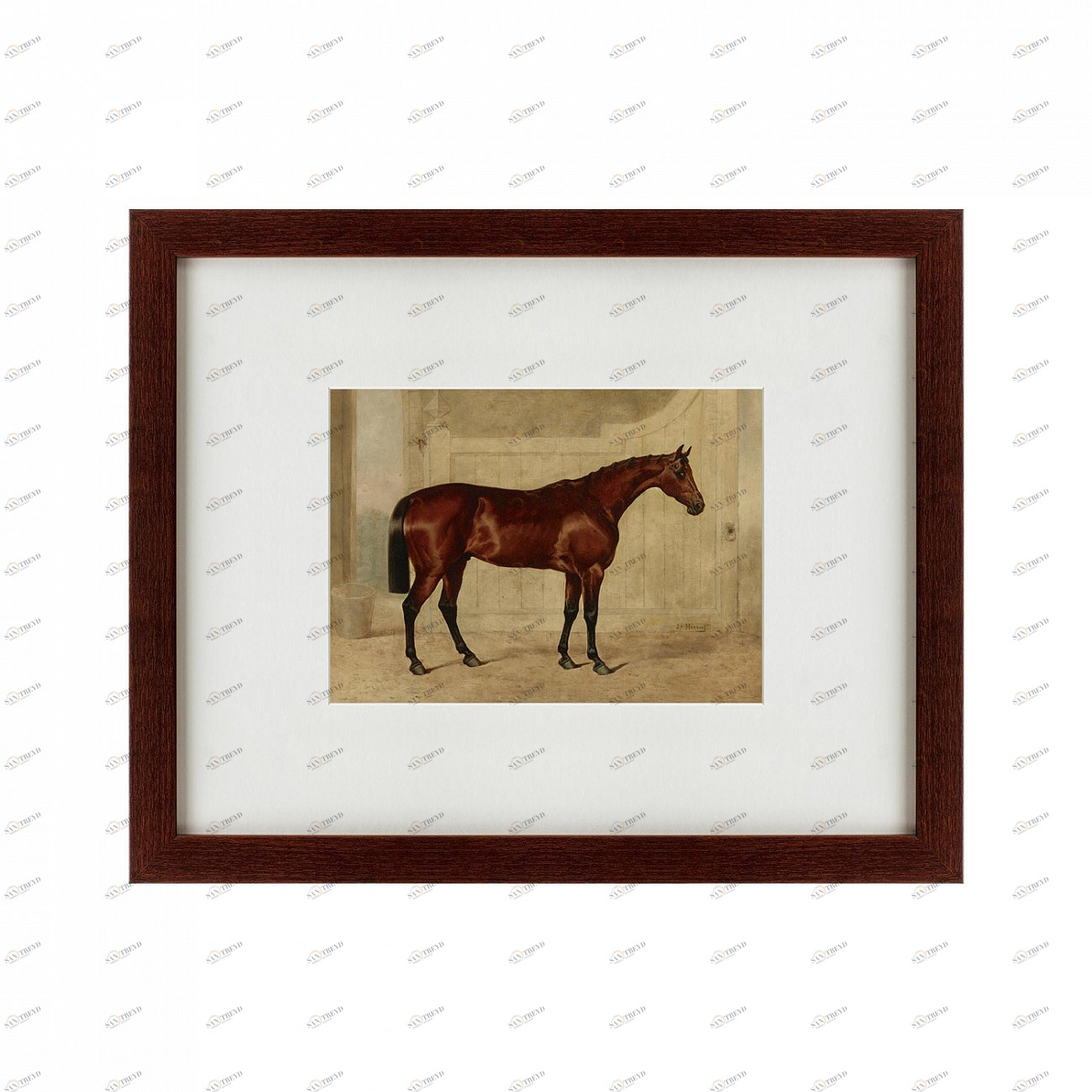 Картина в деревянной раме 52х42 см The riding horse, 1830 КАРТИНЫ В КВАРТИРУ  135569 Бежевый;белый;коричневый;разноцветный 
