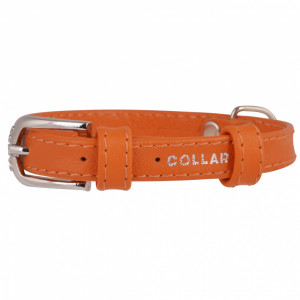 ПР0039888 Ошейник для собак Glamour без украшений 15мм 27-36см оранжевый COLLAR