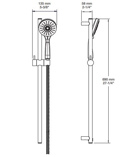 Встраиваемый термостатический набор для ванны с ручным душем BARIL Zip B66 ARCH-00057654 - Вид №4