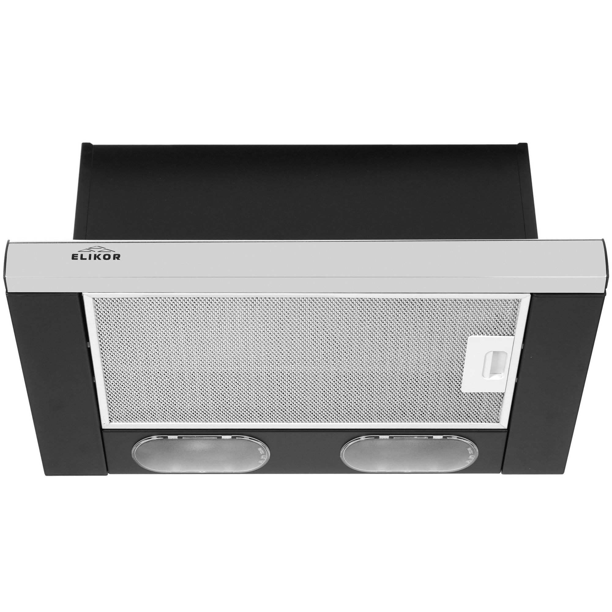 1074651 Вытяжка телескопическая ELIKOR Интегра 50П-400-В2Л черный/серебристый STDN-0023001 - Вид №1