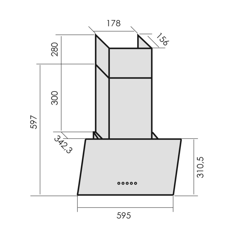 8167872 Вытяжка наклонная MBS ALPINIA 160 GLASS белый/белый STDN-0133649 - Вид №9