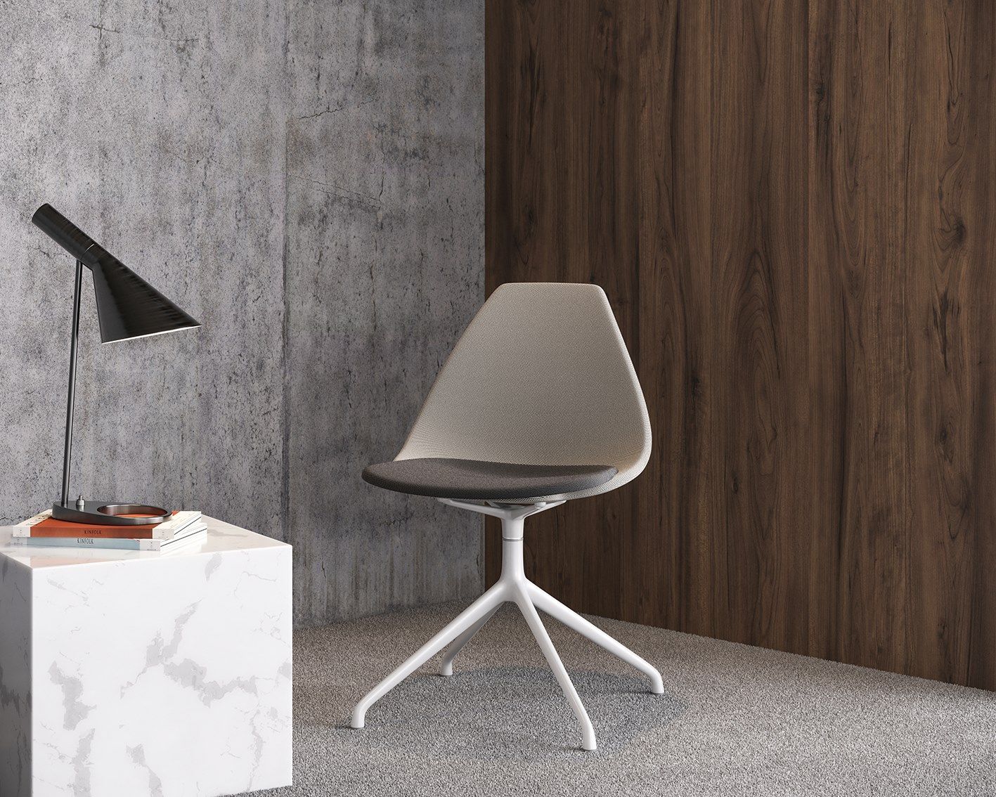 Тканевый поворотный стул с мягким сиденьем Case ZIBA ARCH-00149266 - Вид №4