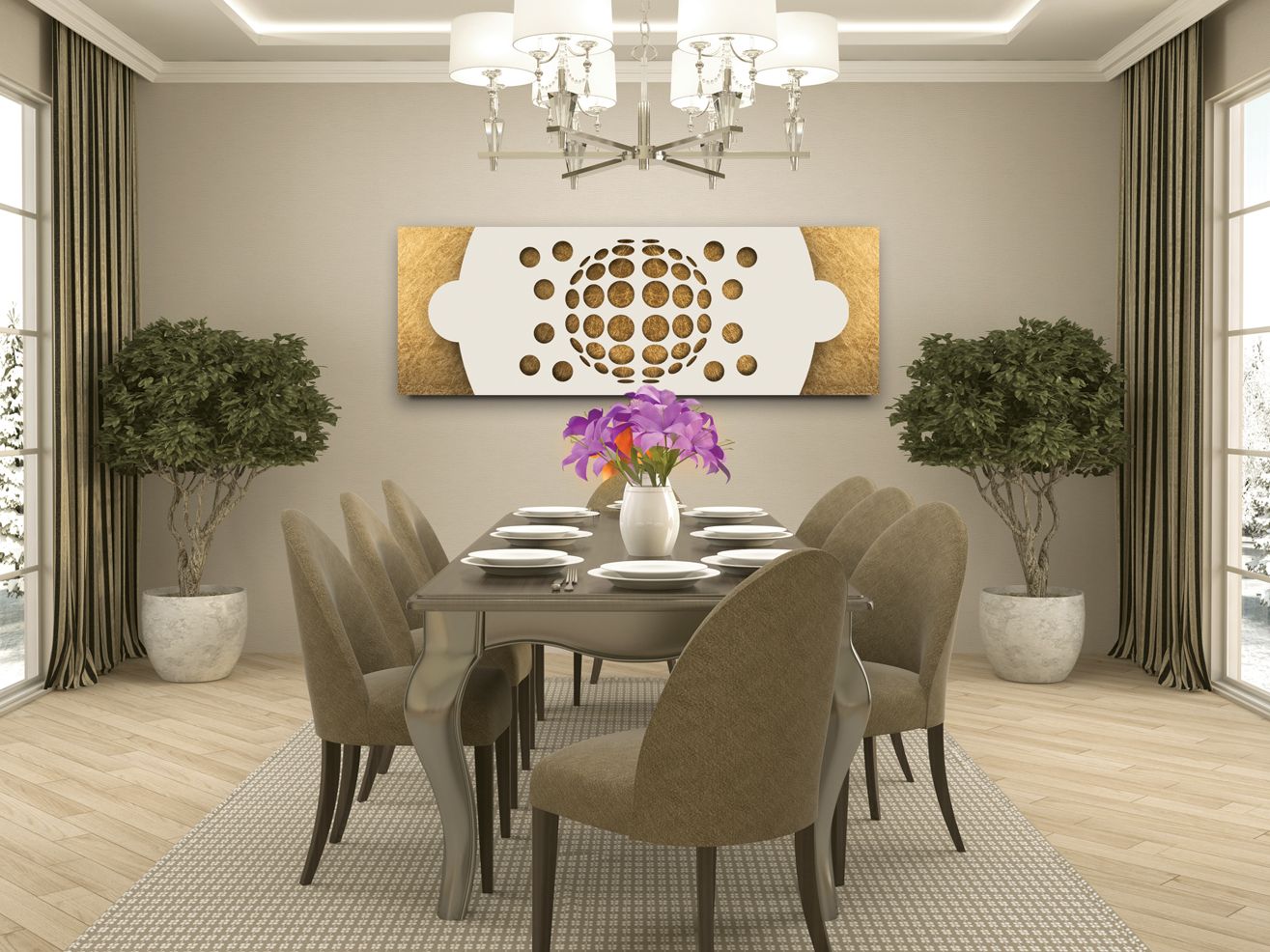 Алюминиевый полотенцесушитель Termo Design двойная пластина-сусальное золото ARCH-00114036 - Вид №1