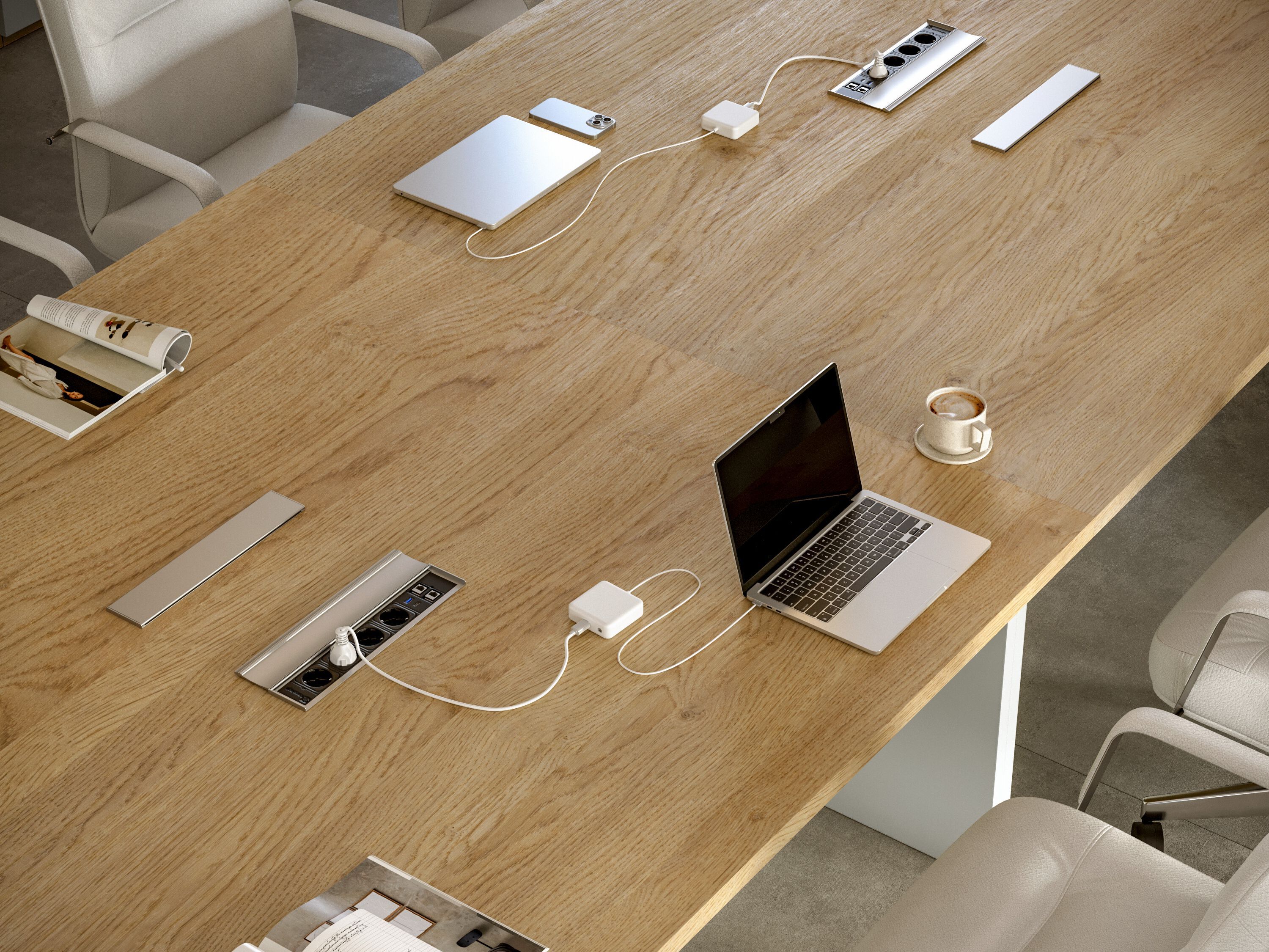 Овальный стол для совещаний с системой люверсов Giessegi OfficeTime ARCH-00053513 - Вид №2