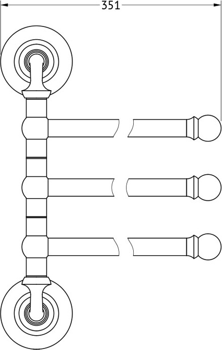 STI 011 Держатель полотенец поворотный тройной 35 cm 3SC STILMAR CHROME Treesseci 3SC - Вид №1