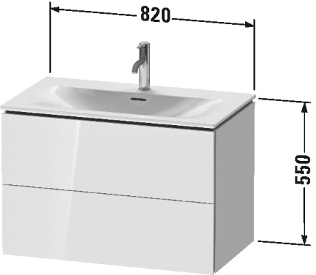 LC630707272 L-Cube Тумбочка подвесная Дуб брашированный, натуральный шпон Duravit - Вид №1