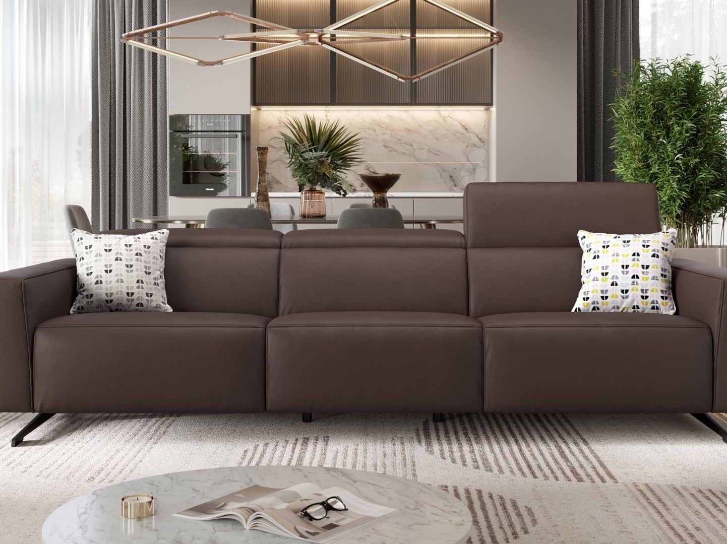 3-местный кожаный диван Sofanella ALESSO XXL ARCH-00098780 - Вид №1