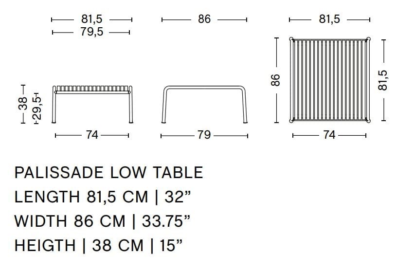 Квадратный низкий журнальный столик из стали с порошковым покрытием Hay Палисад ARCH-00028257 - Вид №9
