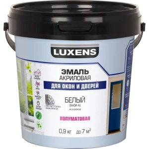 Эмаль для окон и дверей LUXENS полуматовая прозрачная 0.9 кг 89345660