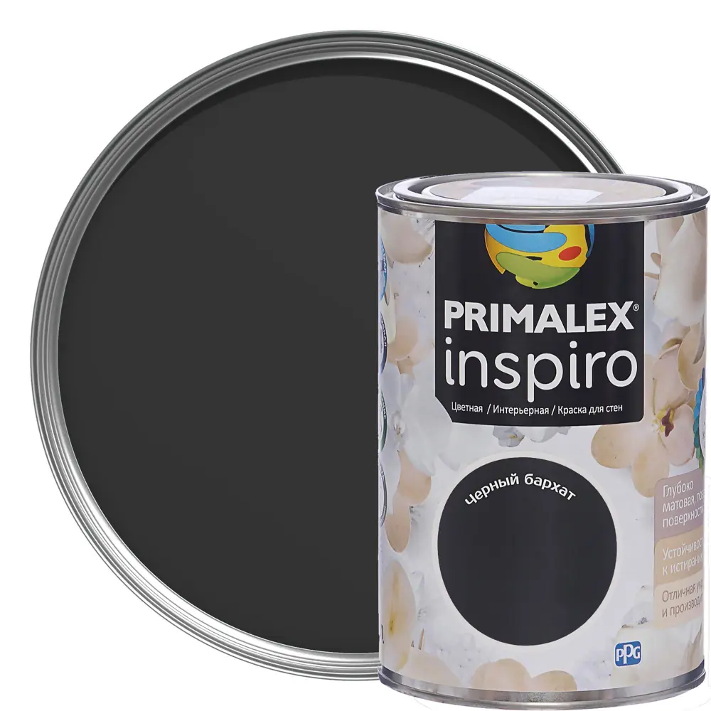 Краска Primalex Inspiro 1 л Чёрный бархат STLM-2102068