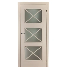 Дверь межкомнатная остекленная Камелия декор Магнолия 2100x900 мм с фурнитурой