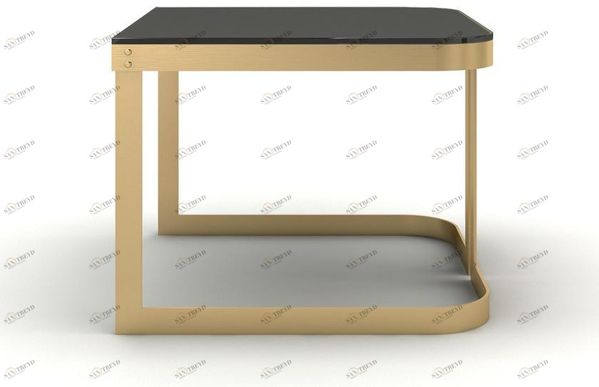 MARIONI Низкий квадратный латунный журнальный столик Clark 02731/c