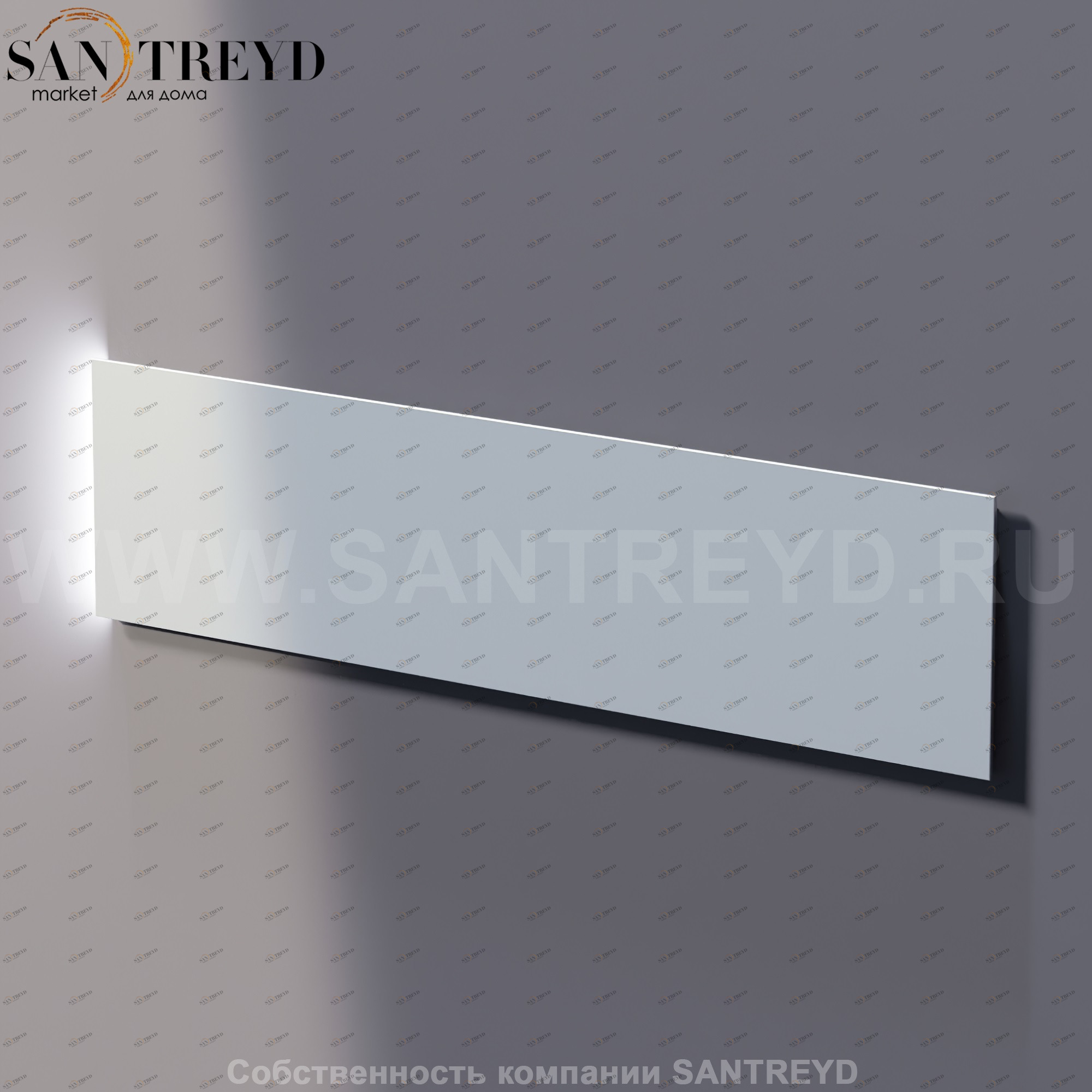 Agape NUDO LED Прямоугольное горизонтальное зеркало с LED подсветкой: длина 160 см, высота 40 см ASPE1604