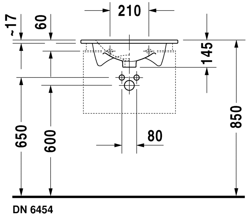 0499530000 Подвесная раковина настенная овальная Duravit Darling New - Вид №2