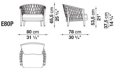 B&B Italia Outdoor Кресло из ткани с подлокотниками Erica sun-id-1493166 - Вид №3