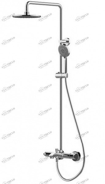 Душевая колонна с термостатическим смесителем для ванны и верхним душем WATERFALL F639114C-A2-RUS bravat