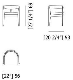 Morelato Стул из вишневого дерева с подлокотниками Contemporaneo Art. 3893 - Вид №6