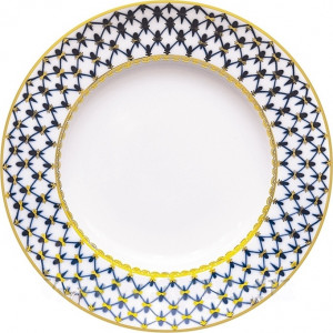 91839 Императорский фарфоровый завод Тарелка обеденная ИФЗ "Кобальтовая сетка" 27см, ф.Гладкая Фарфор твердый