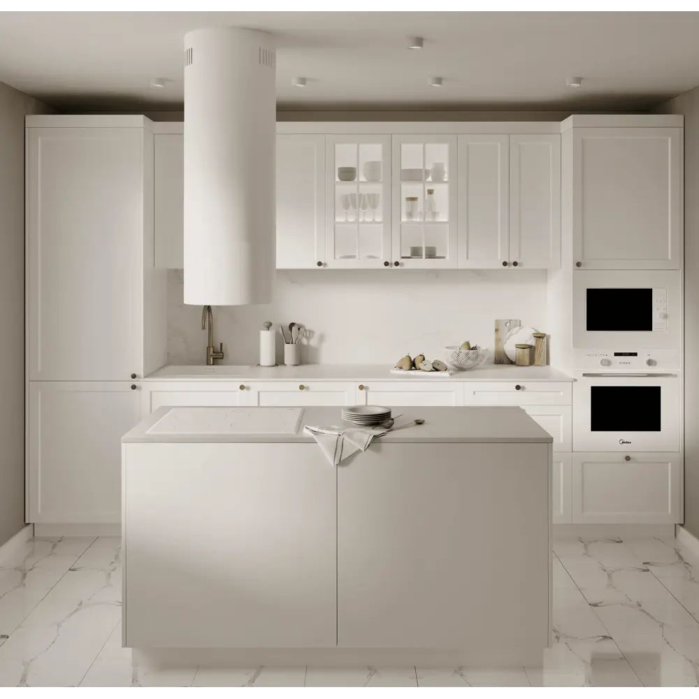 Фасад кухонный Delinia ID Ньюпорт белый матовый с филенкой 82010391 STLM-0017282 - Вид №5