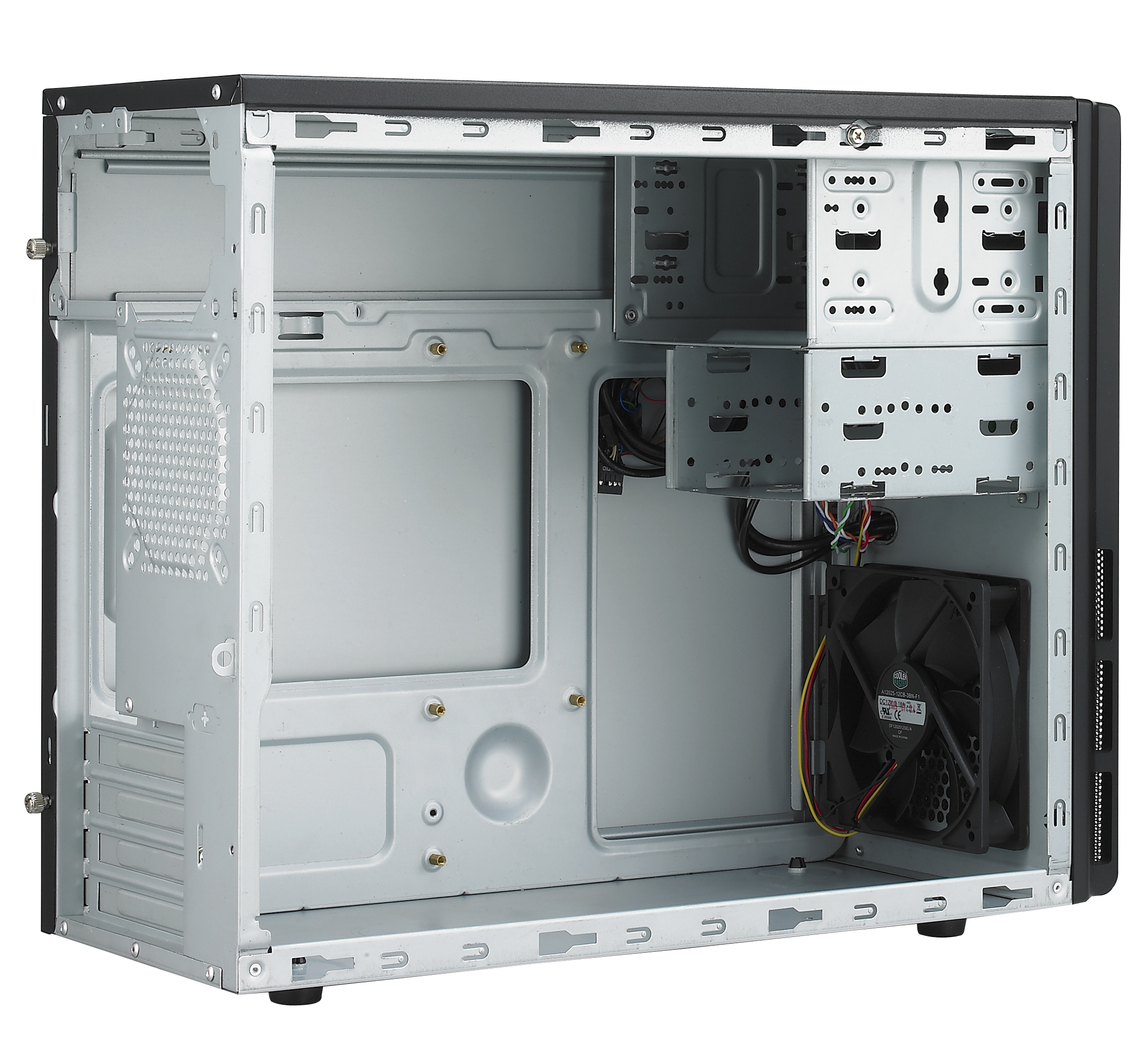 RC-342-KKN6-U3 case elite 342 black/black (2x5.25", 5+1x3.5", 1xusb3.0, 1xusb2.0, 2xaudio, 1x(120x120), w/o ps, up) matx Cooler Master Cooler Master Elite Santreyd  - Вид №3