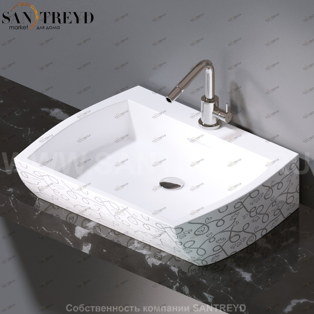 L282.400 Накладная раковина на столешницу  овальная A. e T. Italia SQUARE AeT ITALIA