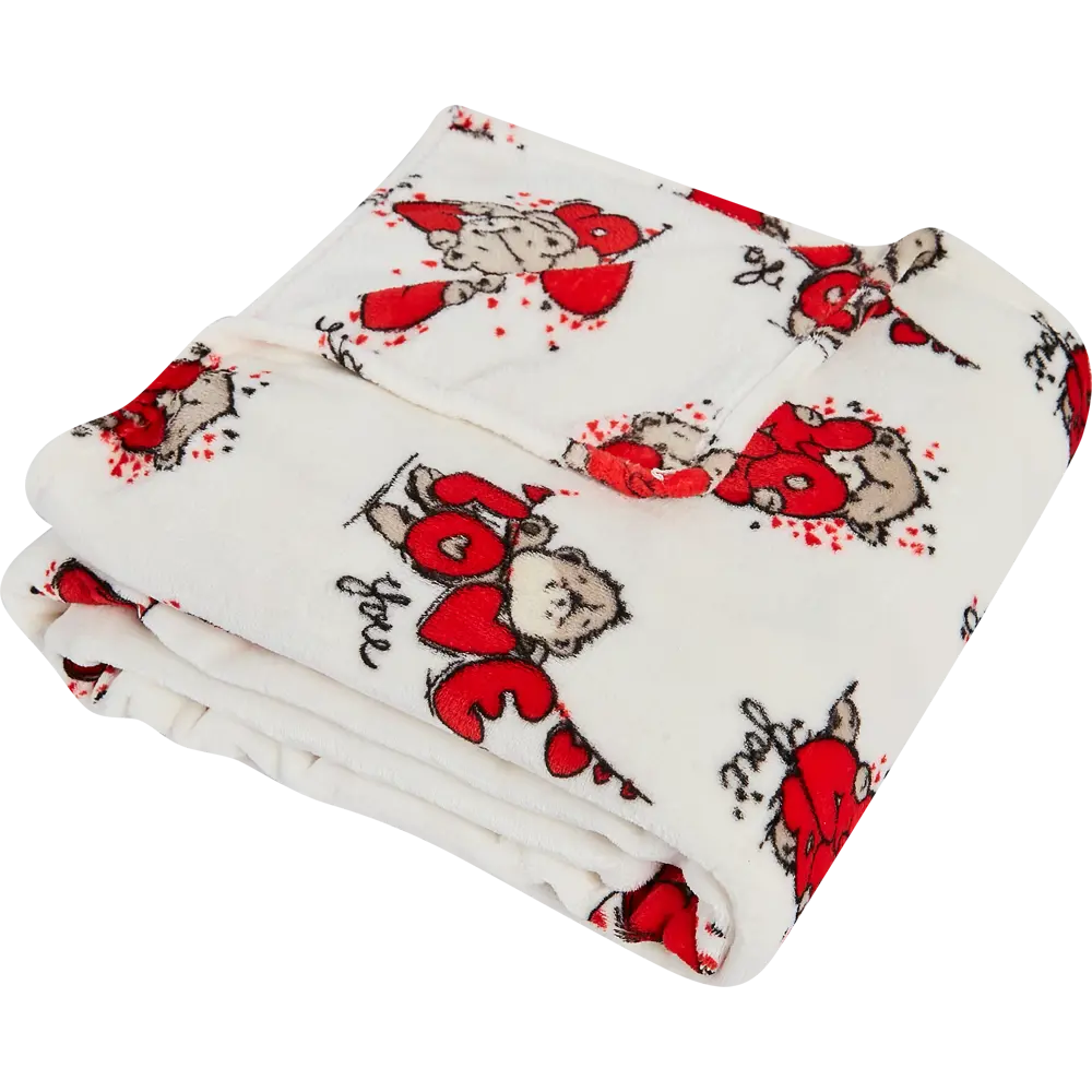 Плед Teddy Love 150x200 см фланель цвет белый 89337331 STLM-2106056 Ardenza